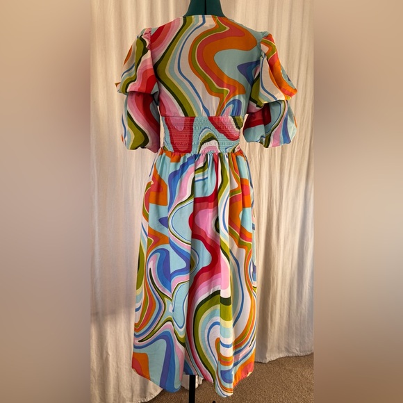 Wishing Waves women’s maxi dress size M button front fit and flare - Picture 3 of 11